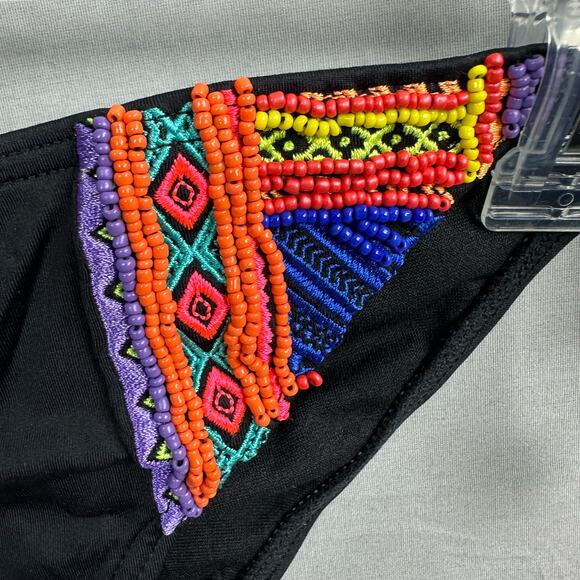 Billabong Zanzibar Tropical Side Tie Bikini Bottom Large Slim Coverage Beads - Picture 2 of 7